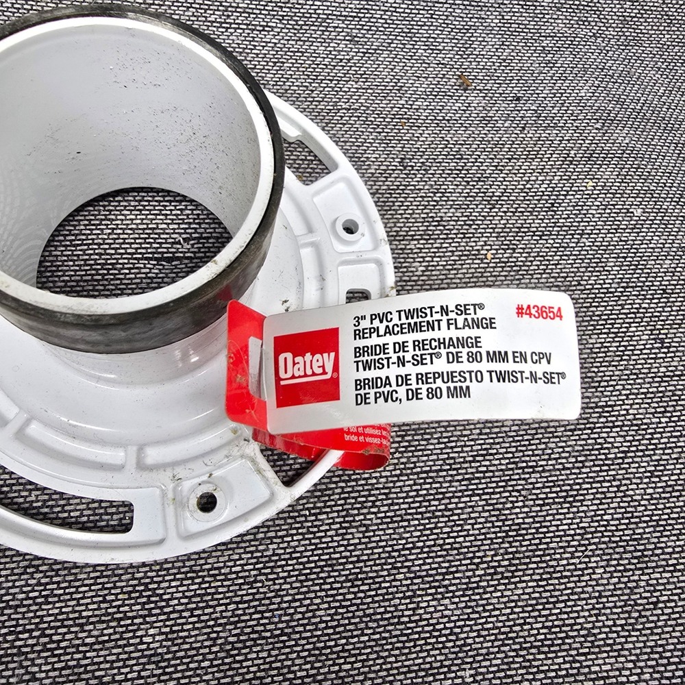 Oatey 43654 3 Inch PVC Twist-N-Set Replacement Toilet Closet Flange White